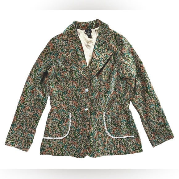 Plenty By Tracy Reese Floral Velvet 2 Button Blazer Sz M - Picture 8 of 16